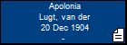 Apolonia Lugt, van der